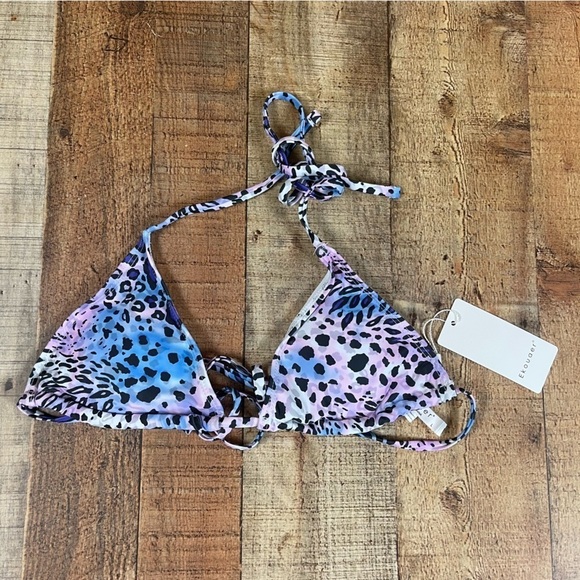 NEW Ekouaer Large Triangle Bikini Set Cover Up Tie Dye Animal Print Pastel Pool - Picture 8 of 16